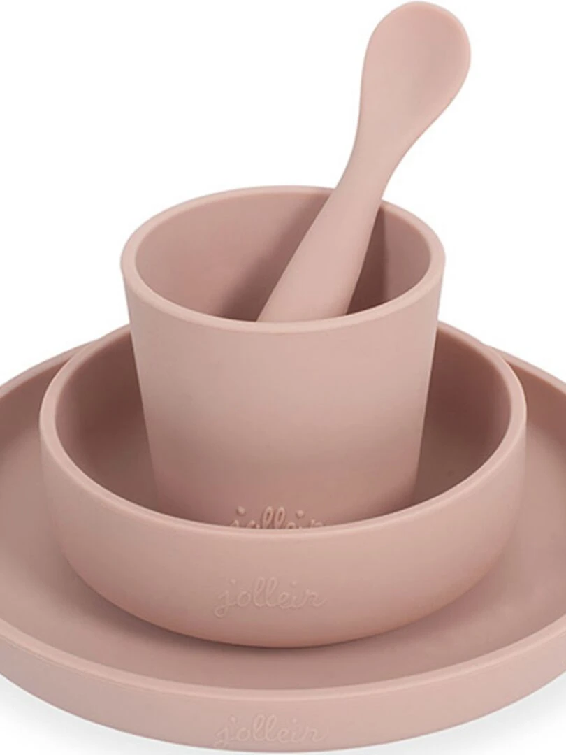 Coffret repas en silicone rose pâle Rose pâle