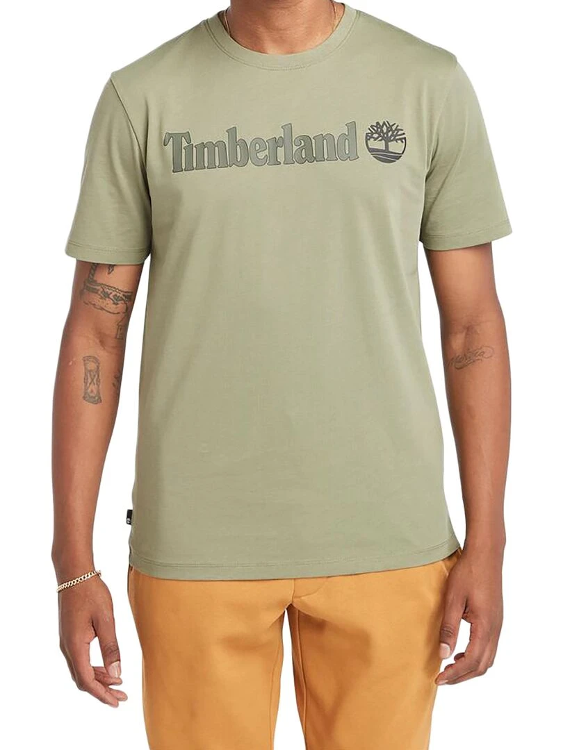 Tee Shirt Timberland Linear Logo Short Sleev   Vert