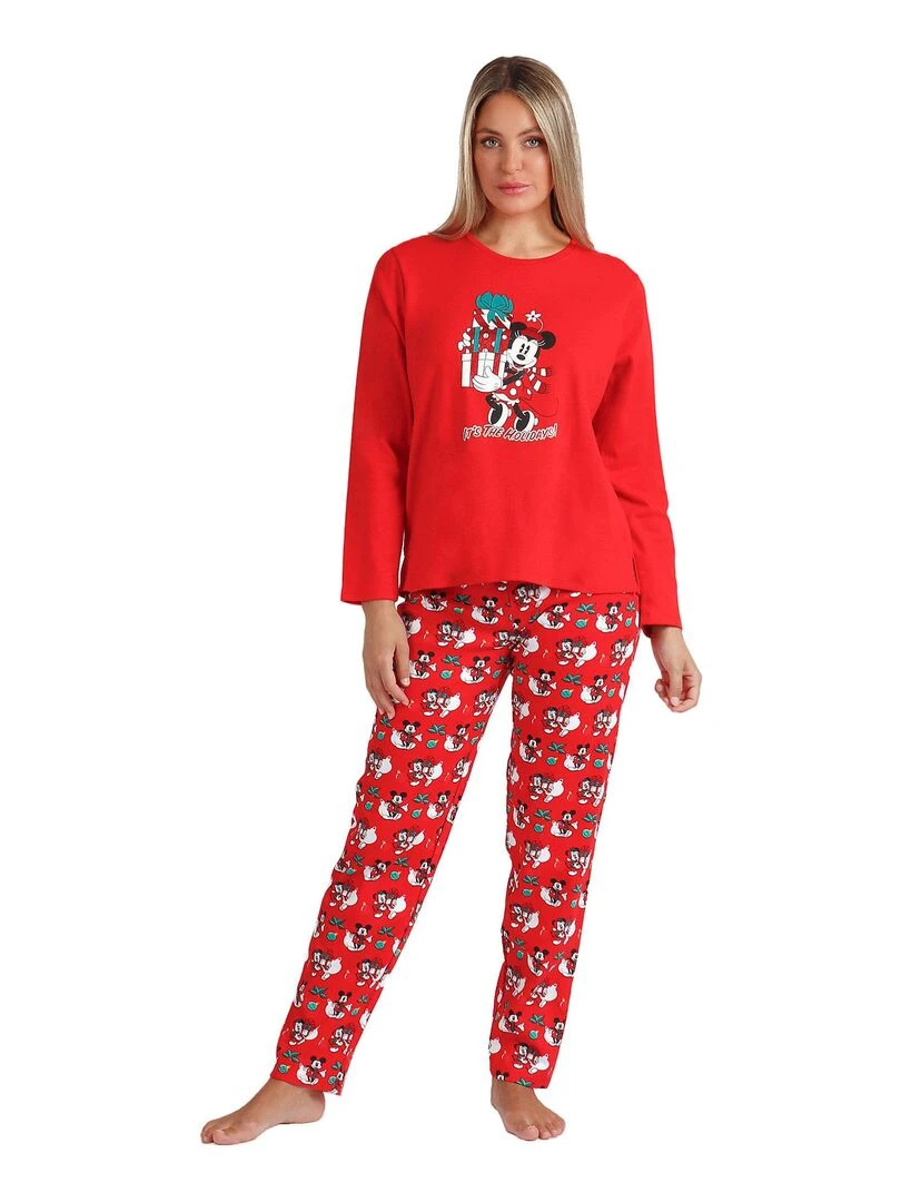 Pyjama pantalon et haut Holidays Disney Rouge