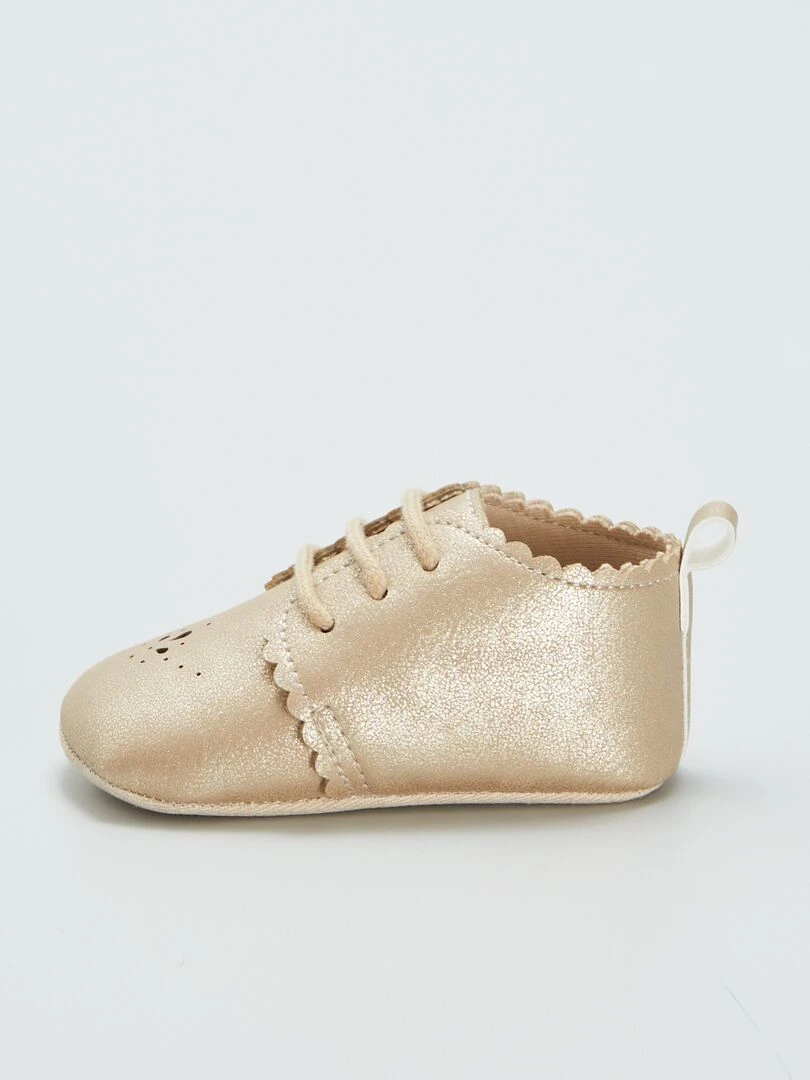 Chaussures derbies pailletées   Beige