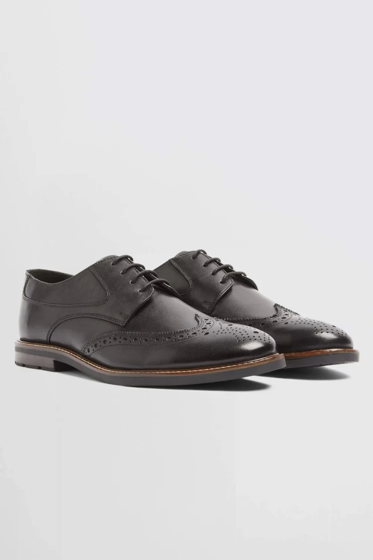 John White Leo Rogue Black Derby Brogues Buy Online at Moss