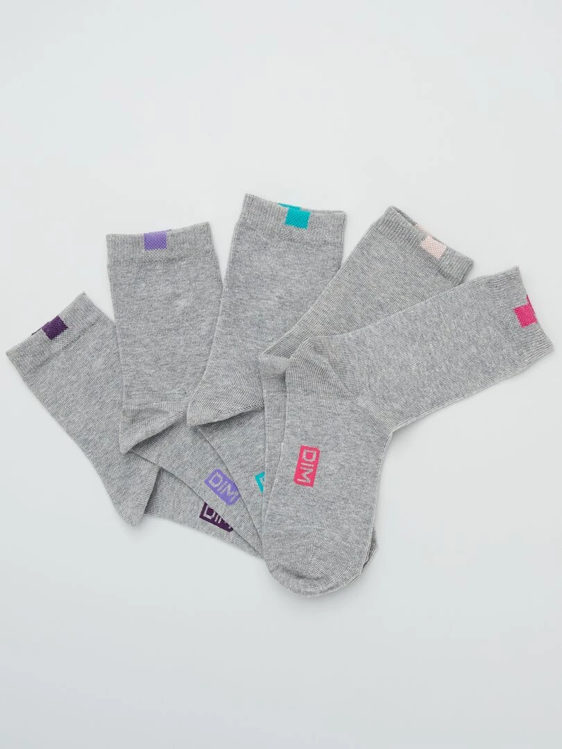 Chaussettes 'DIM' lot de 5 paires GRIS
