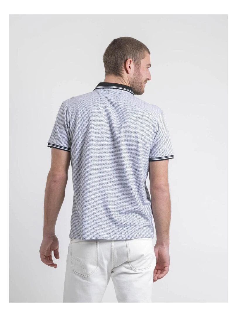Polo manches courtes pur coton motifs PIROULIO Noir
