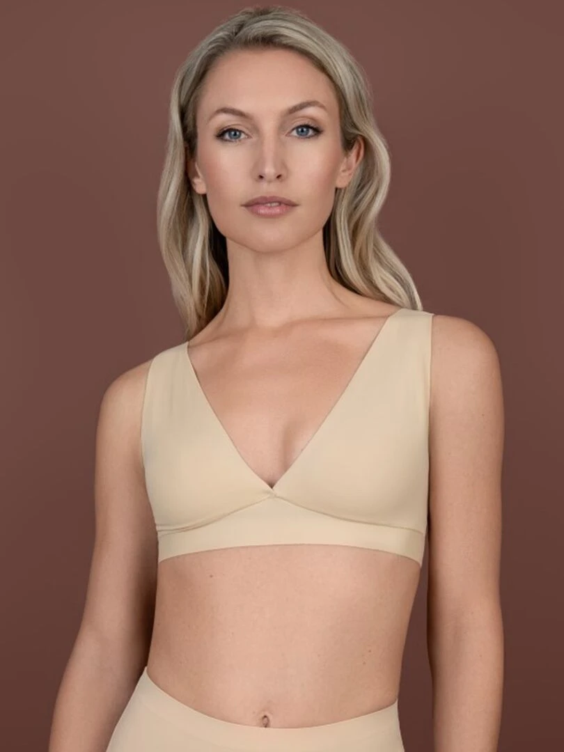 Soutien gorge plongeant beige