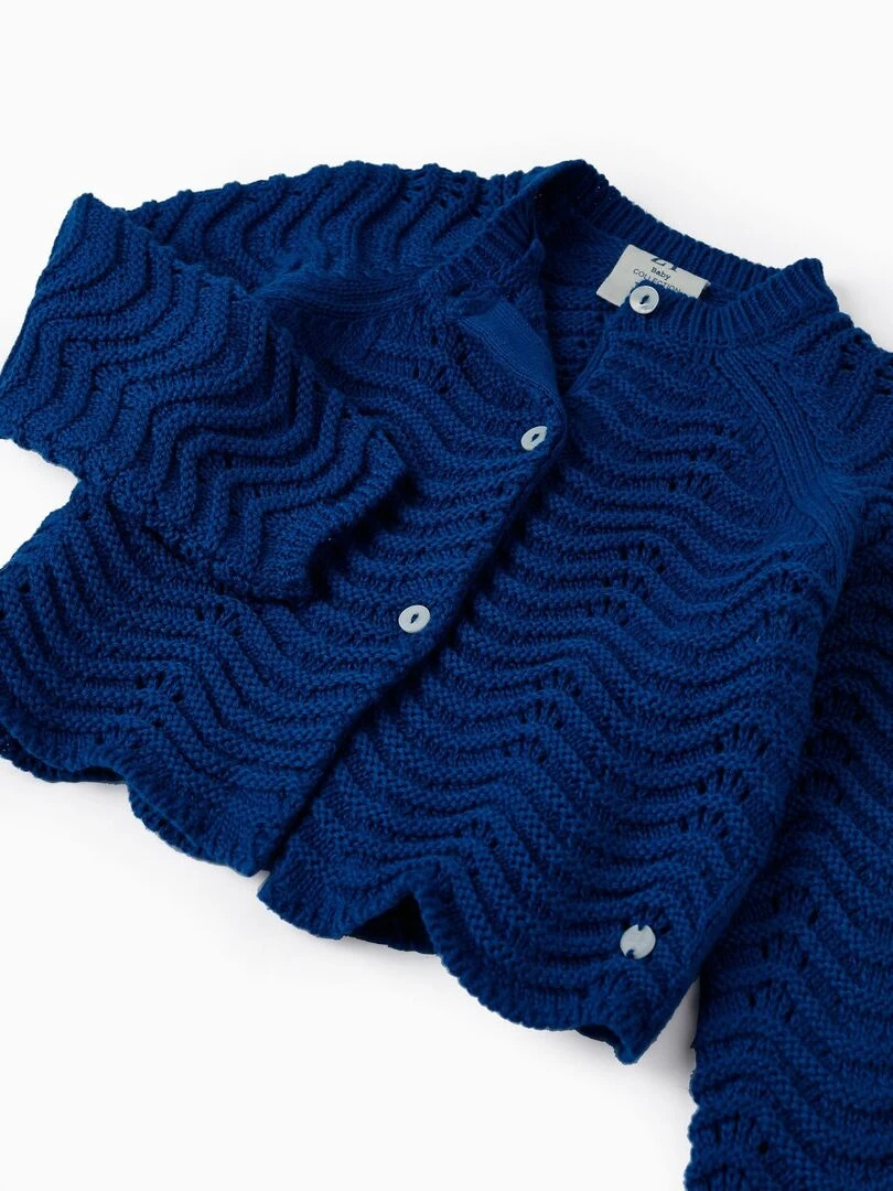 Gilet en Maille pour Bébé Fille  ATLANTIC COMPANY   Bleu foncé