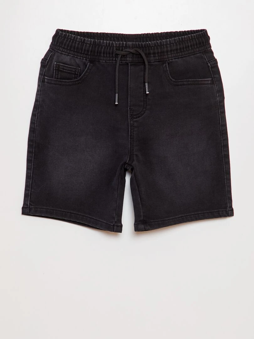 Bermuda en jean stretch Noir