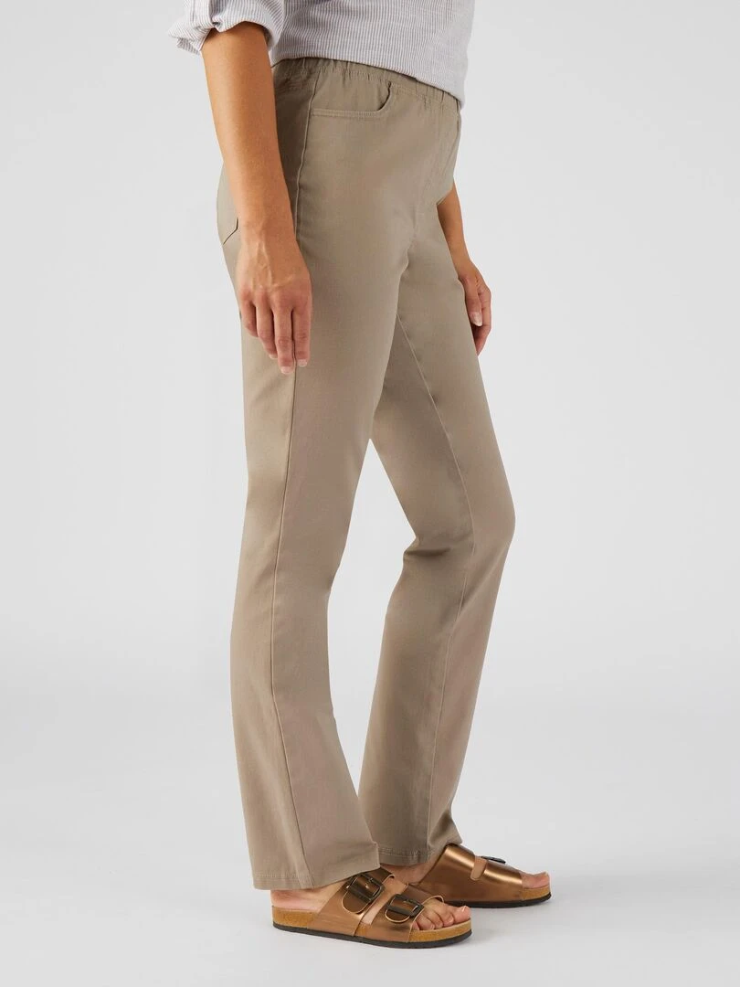 Pantalon gabardine extensible Damart Marron