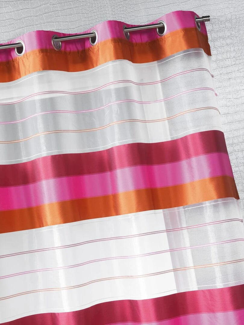 Voilage organza aux rayures horizontales Rose fushia