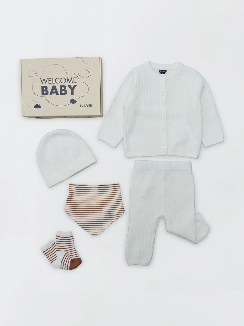 Box de naissance 'Welcome Baby' 5 pièces Mixte Blanc
