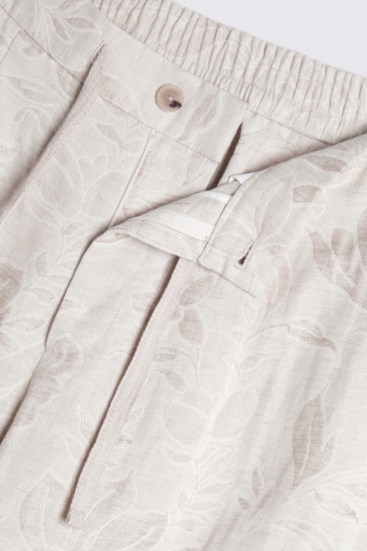 Oatmeal Floral Beach Trousers    Buy Online at Moss