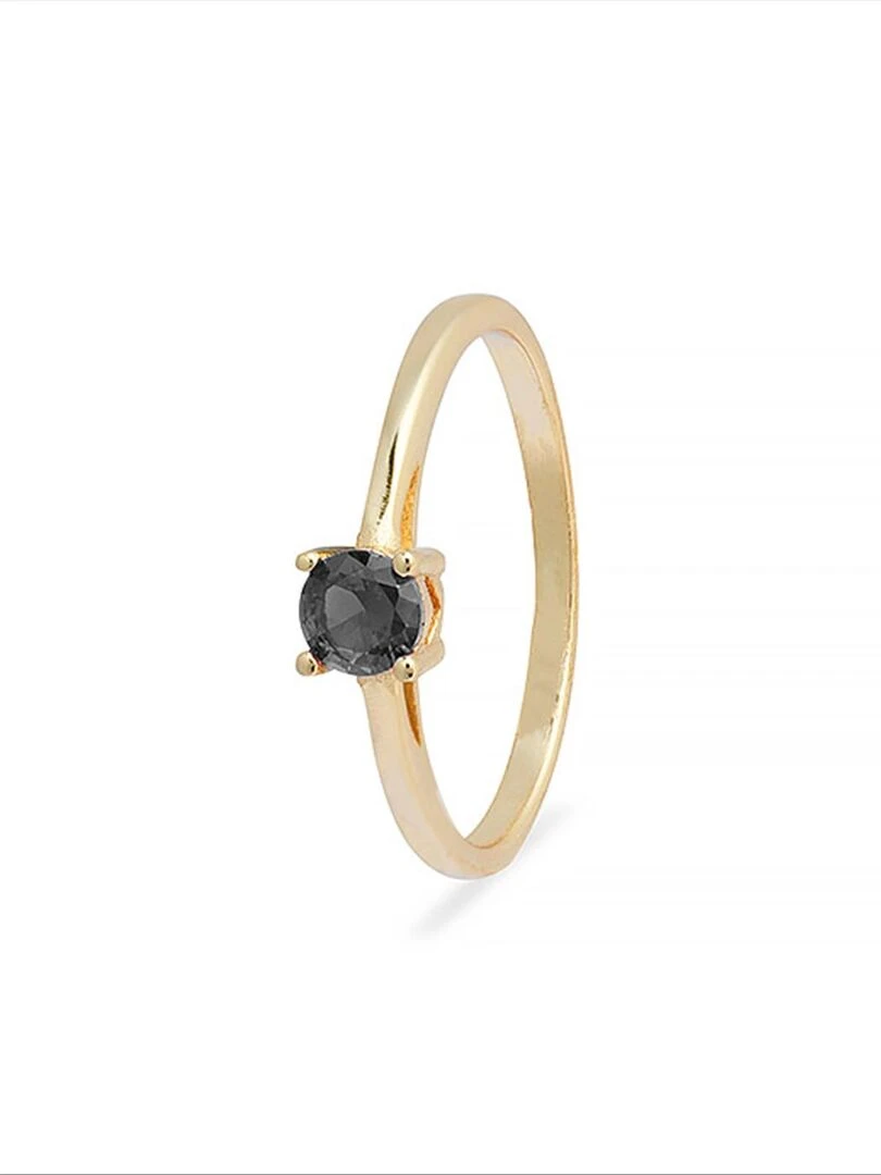 Bague otieno en argent 925 et zircon onyx plaqué or 18K T10 Noir