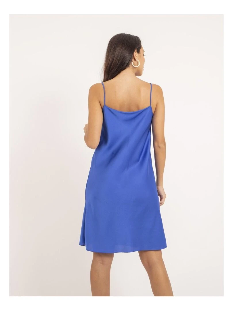 Robe courte satin IDALIA Bleu roi