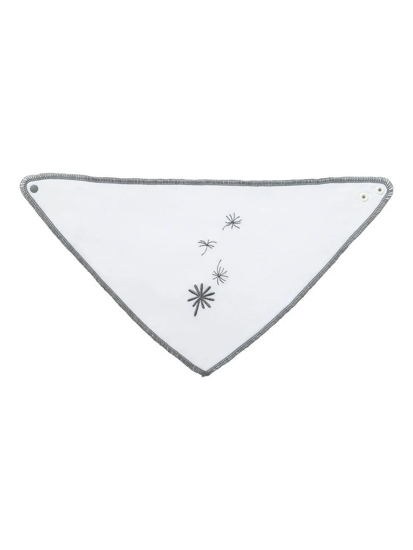 Lot de 2 bavoirs naissance bandana Jeune Pousse Bio Gris