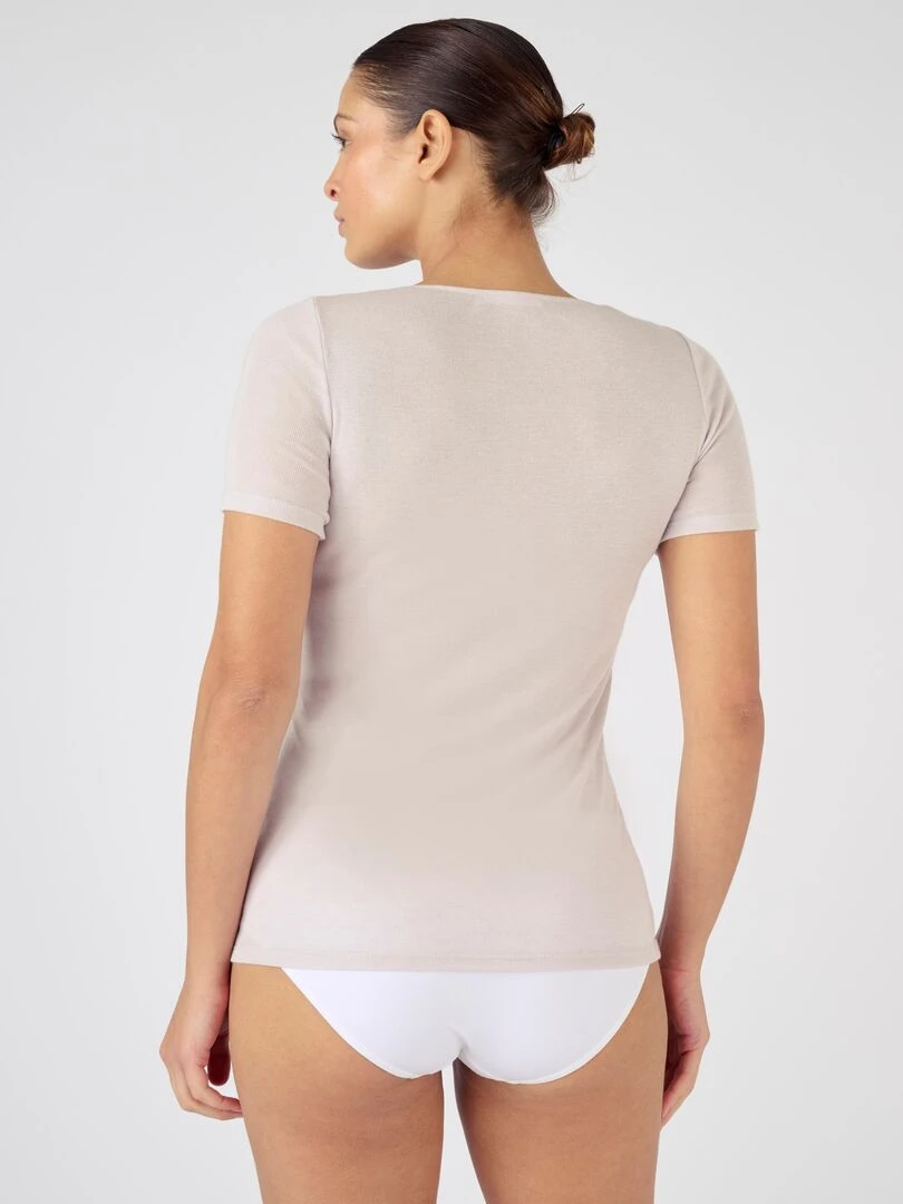 T shirt manches courtes Douceur soyeuse Thermolactyl   Damart   Gris