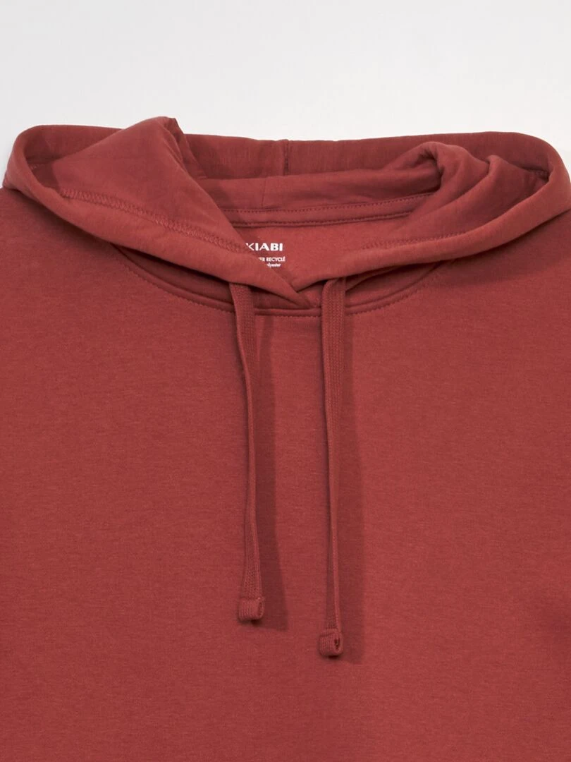 Sweat en molleton à capuche   Rouge pâle