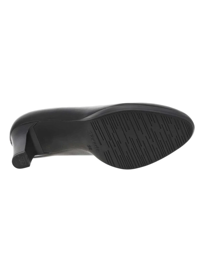 TAMARIS   Escarpins cuir talon entonnoir   Noir