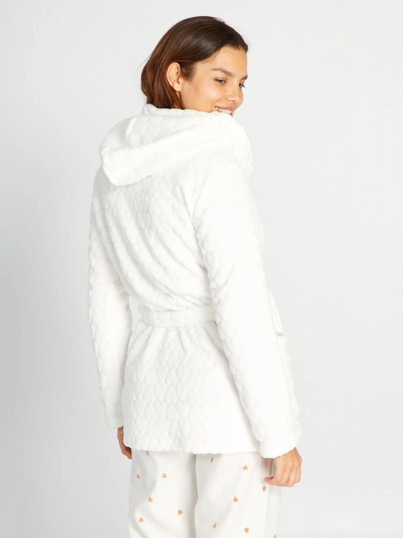 Peignoir en polaire blanc