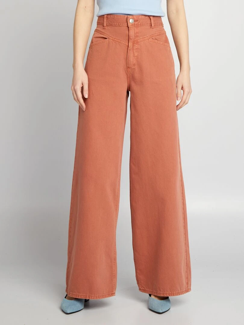 Jean large délavé Rose