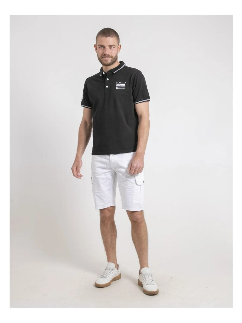 Polo manches courtes pur coton PAHDU   Noir