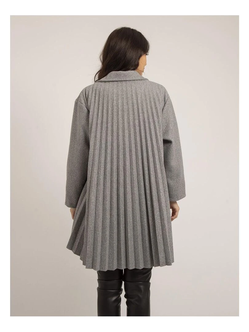 Manteau mi long plissé ULBAD   Gris