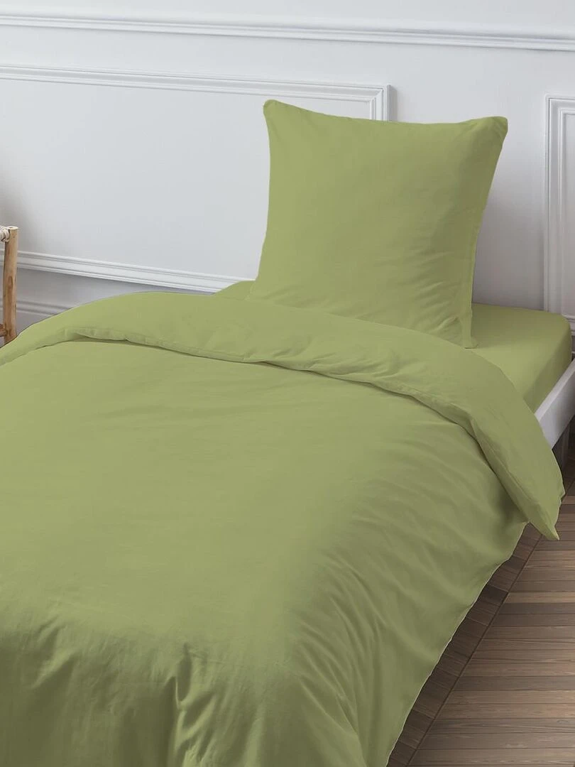 Future Home   Drap housse en coton 57 fils uni   Vert