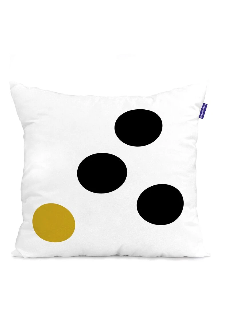 Housse de coussin Mustard "Happyfriday" Blanc