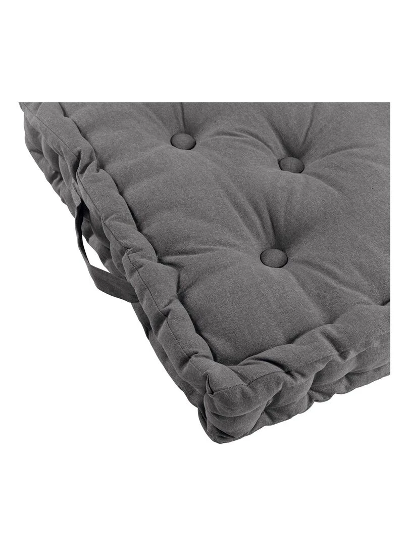 Coussin de sol 45x45 cm Panama ardoise coton   Gris