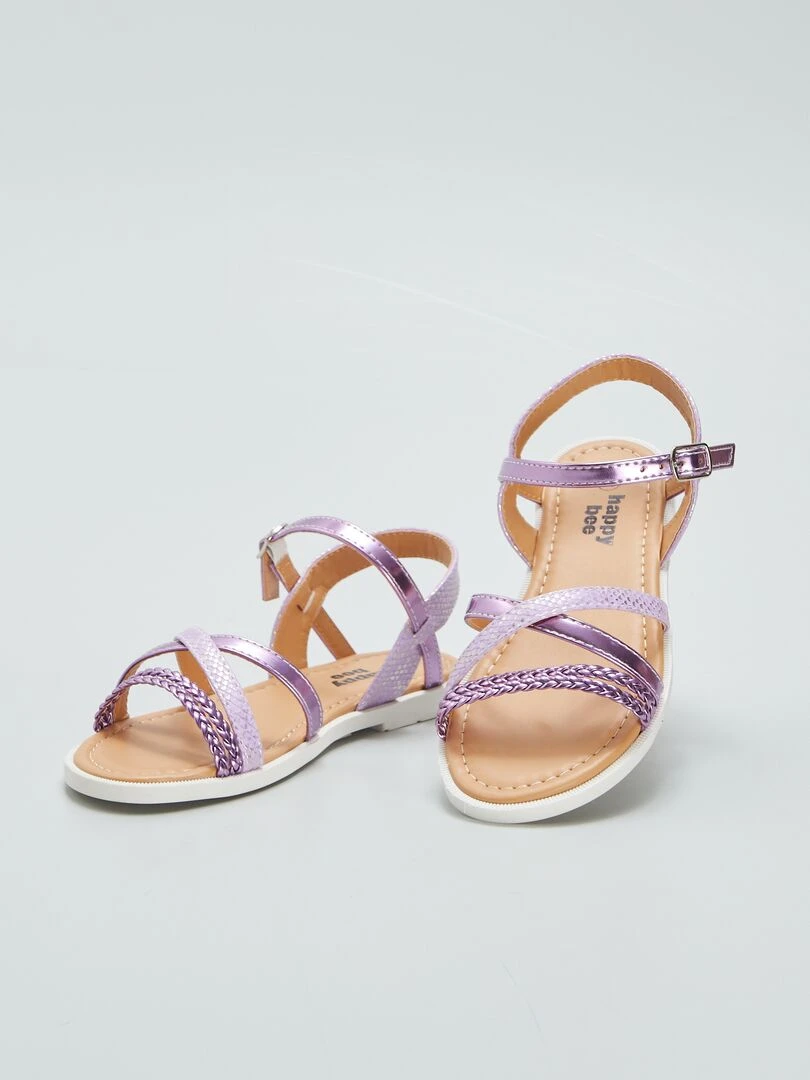 Sandales avec jeu de brides   Rose