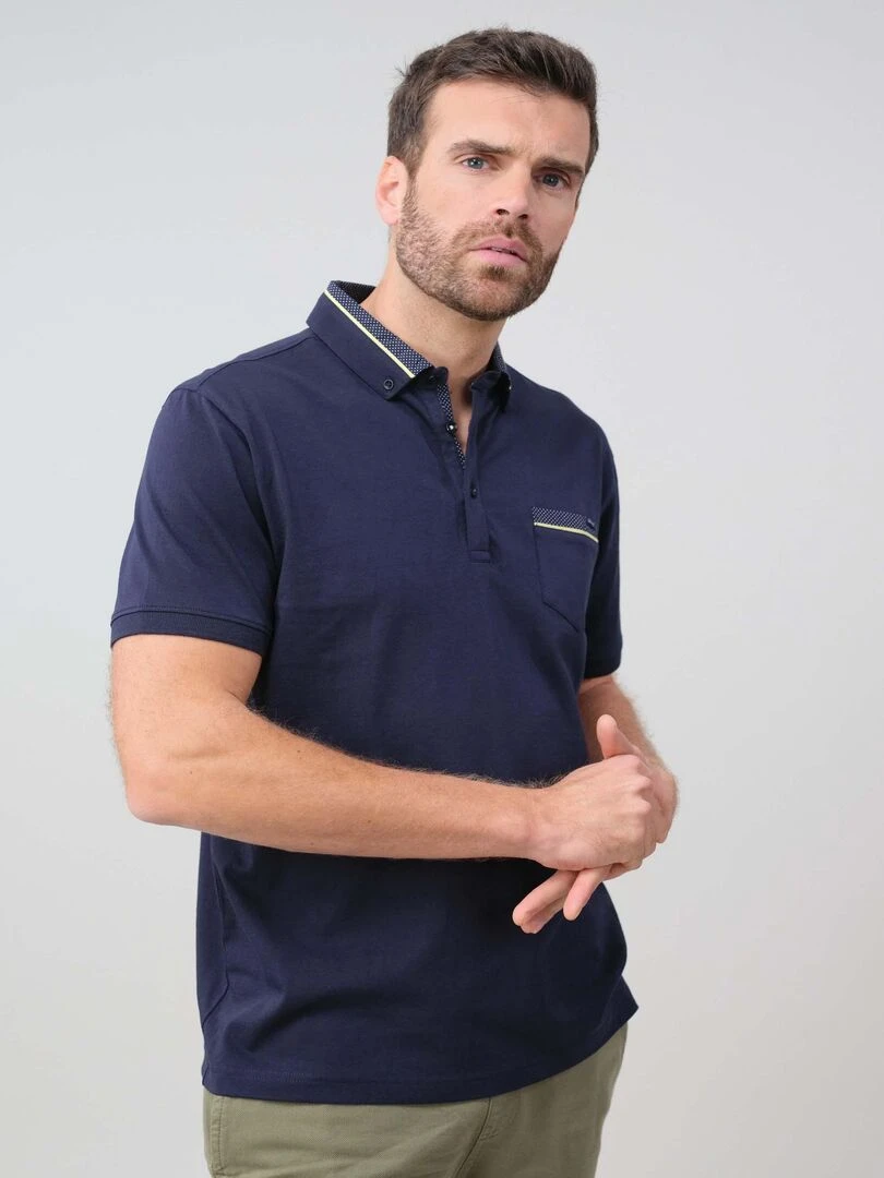 Polo uni pour homme 'Deeluxe'   Bleu marine