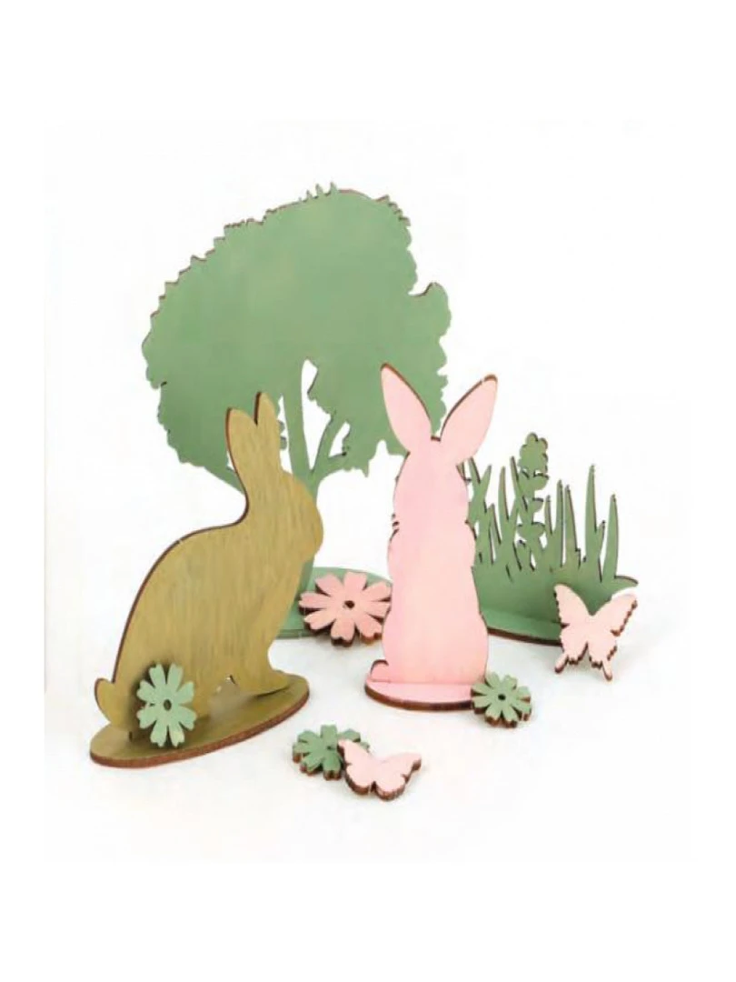 Decor En Bois Theme Paques N/A