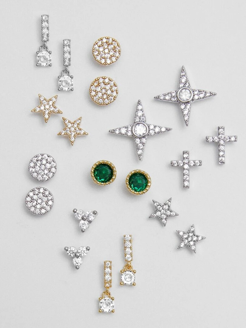 Boucles d'oreilles Saismi rhodiées   Multicolore