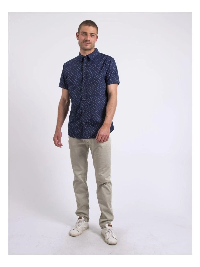 Chemise manches courtes motifs DAXARO   Bleu marine