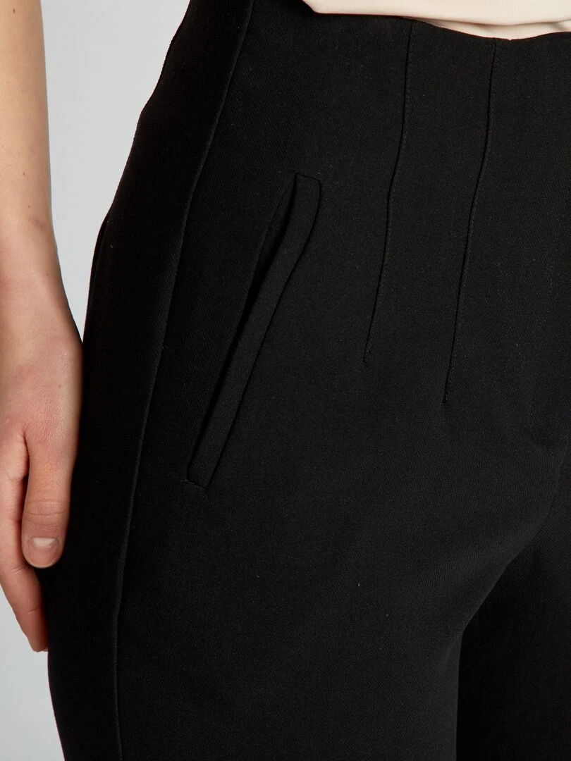 Pantalon droit taille haute   noir