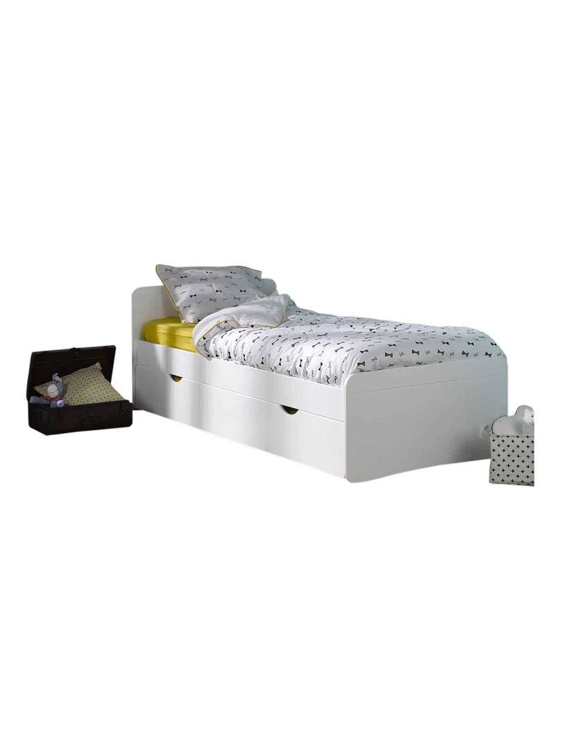 Pack lit gigogne avec 2 matelas Spike AKITEN RETAIL Blanc Blanc