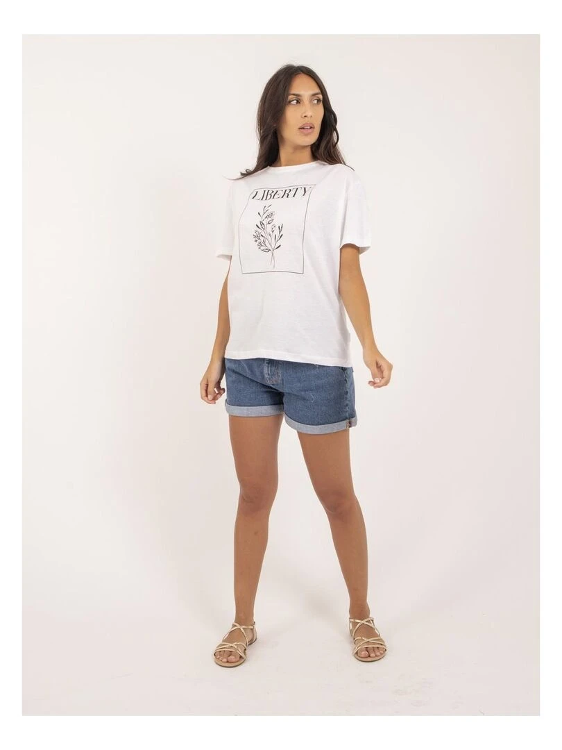T shirt col rond FENOMEN   Blanc