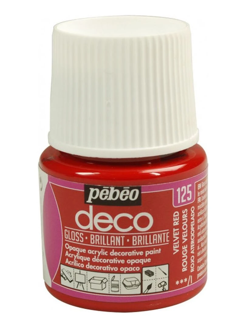 Peinture acrylique opaque brillante Rouge velours 45 ml N/A