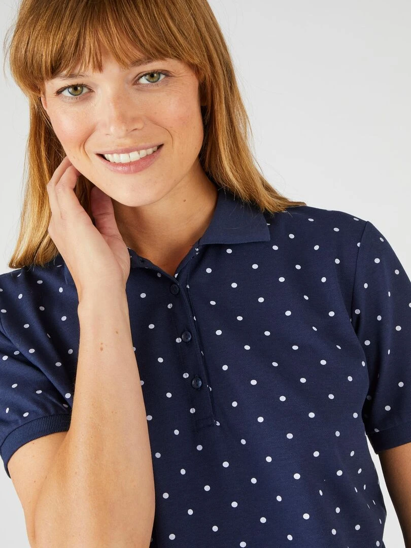 Polo maille piquée Damart Bleu marine