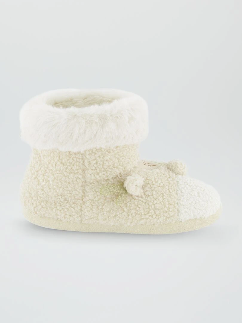 Chaussons boots 'Renne de Noël' Beige