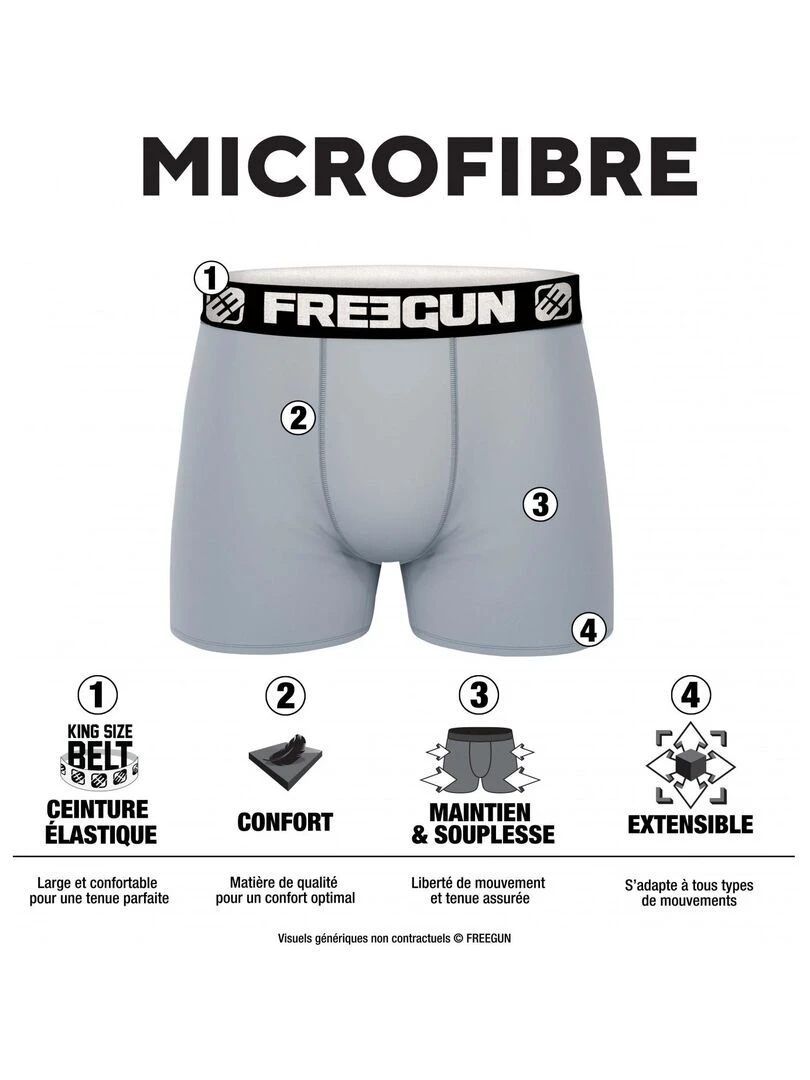 Pack Surprise de 12 Boxers microfibre enfant Freegun   Noir