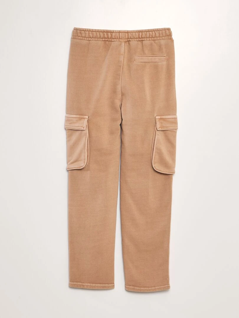 Pantalon droit avec poches à rabat Marron