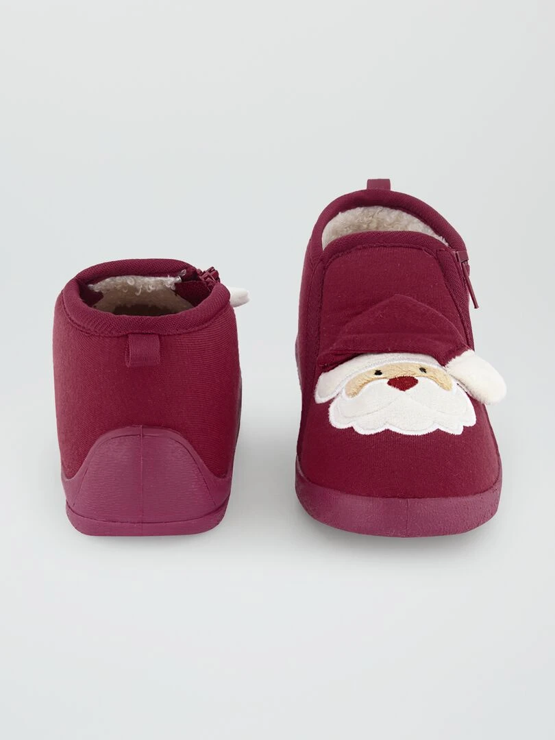 Chaussons boots 'Père Noël'   Rouge