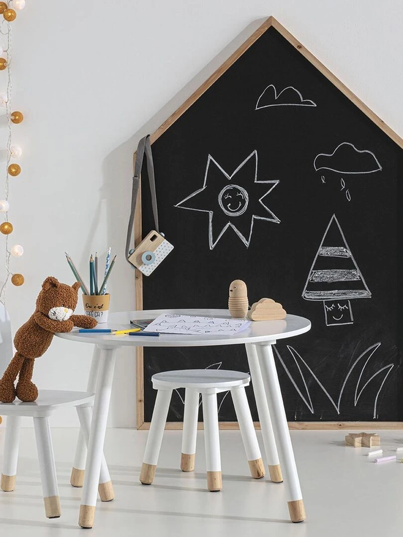 Table ronde pour enfant   Blanc