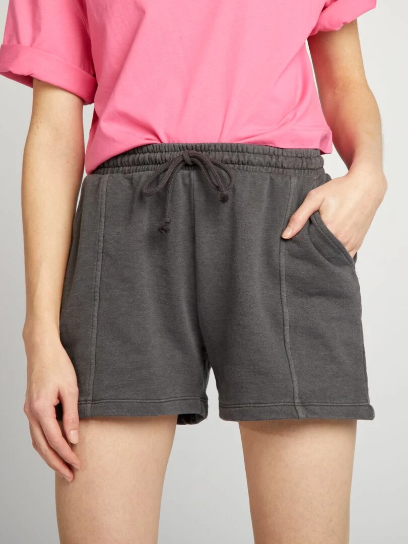 Short en molleton fin   Noir