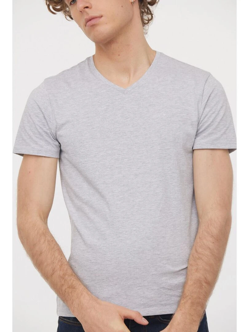 Lee Cooper   T Shirt manches courtes coton regular AJESSY   Gris chiné