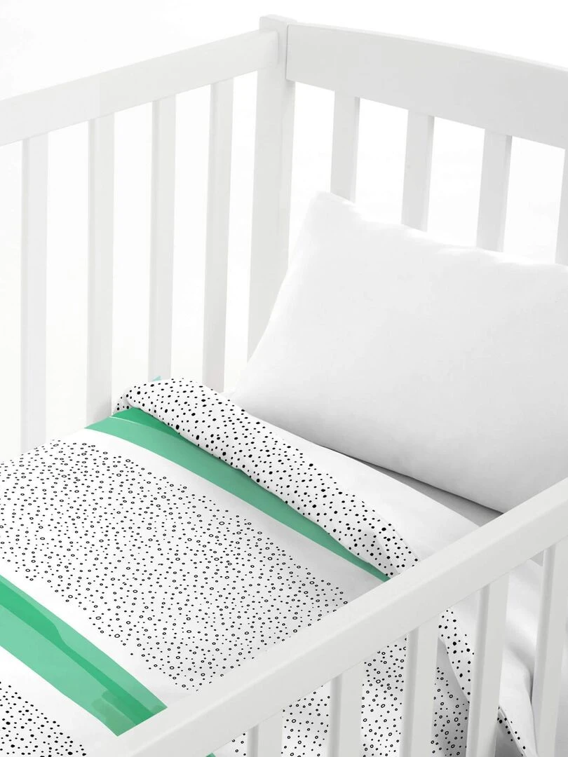 Parure housse de couette 2 pièces Topping "Happyfriday" Blanc