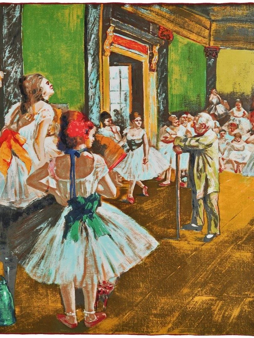 Carré de soie Degas "La Classe de danse" Marron