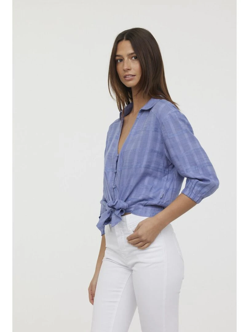 Lee Cooper   Chemise manches 3/4 coton regular DATINA   Bleu