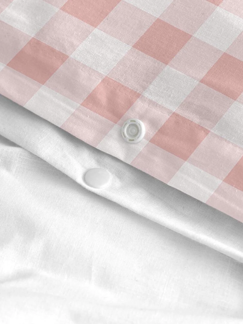 Parure housse de couette 2 pièces Vichy "Happyfriday"   Rose