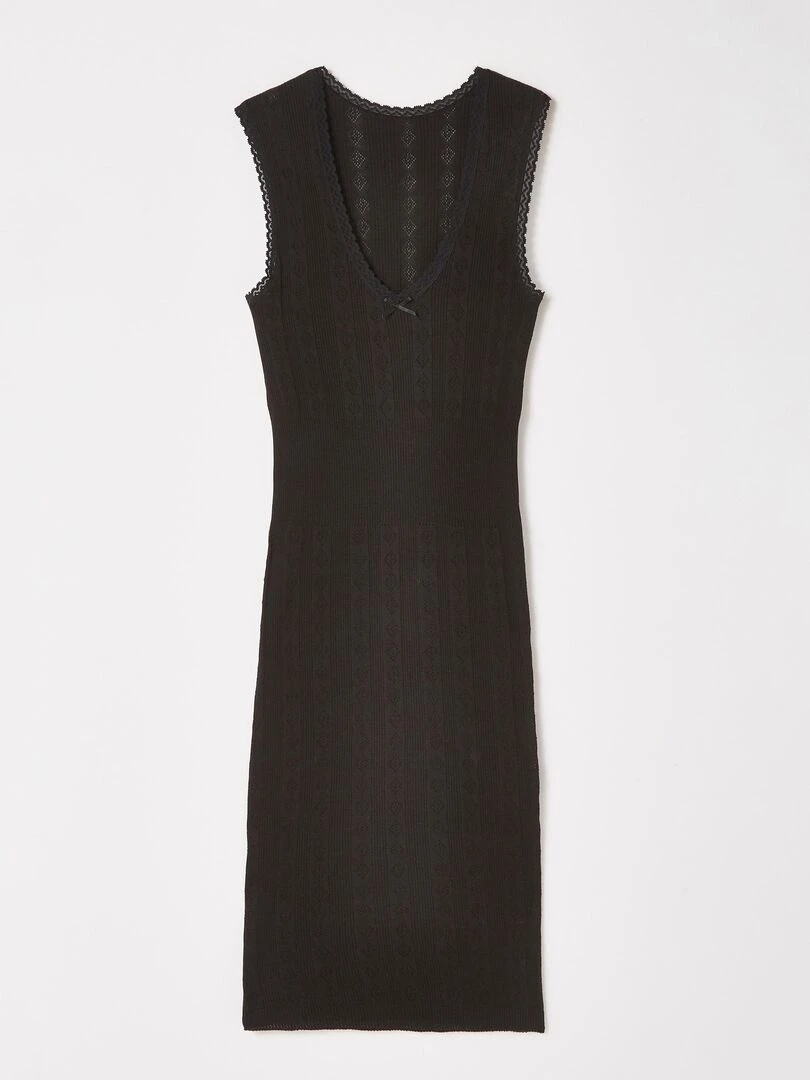Robe en maille pointelle Gisèle   Damart x Rouje   Damart   Noir