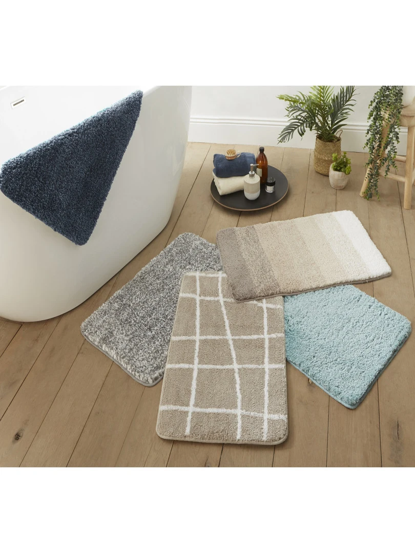 Tapis De Bain Fantaisie Polyester Taupe 50x80cm Abstrait   Marron